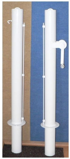  Tenisové stĺpiky DOR-SPORT - vnútorné, biele, 102 mm. vrátane puzdier