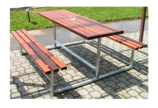 Záhradný set DOR-SPORT - 2 lavice bez opierky a stôl