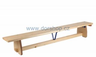 Švédska lavička s kladinkou DOR-SPORT 3,2 m s hranou z tvrdého dreva
